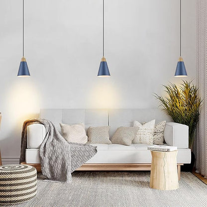 Dijiahua Blue Kitchen Pendant Lighting Over Island 3 Pack,Small Modern Farmhouse Chandeliers Navy Hammered Metal Shade,Mini Vintage Adjustable Cord Hanging Ceiling Lamp Fixtures Over Sink