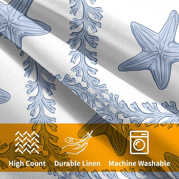 Coastal Pillow Covers 20x20 Set of 2 Ocean Starfish Pattern Decorative Light Blue Pillowcases Outdoor Beachy Throw Pillow Covers with Zipper Soft Cozy for Sofa Bed Chair Living Room Home Decor