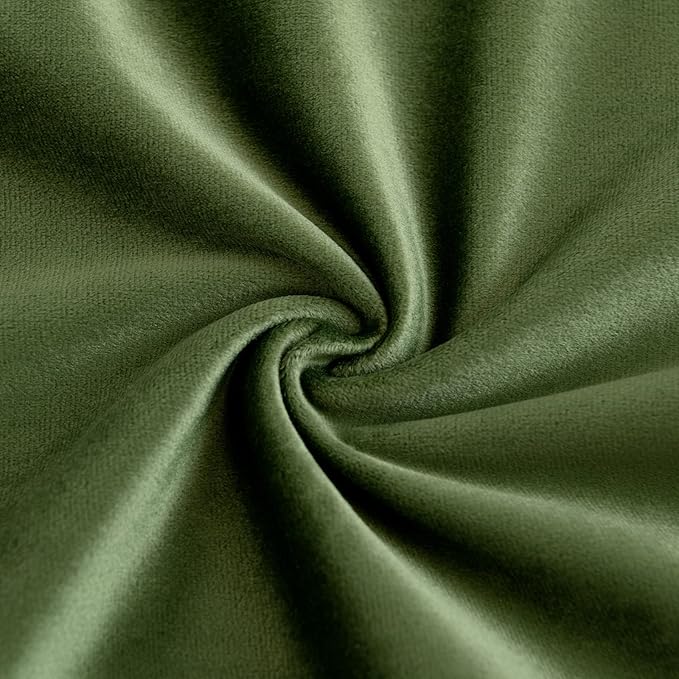 MIULEE Moss Green Decorative Velvet Throw Pillow Covers Soft Pillow Covers Spring Soild Square Cushion Case for Spring Sofa Bedroom 18x18 Inch 45x45 cm