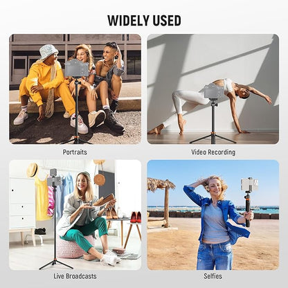 NEEWER Basics 59" Selfie Stick Tripod Compatible with iPhone DLSR Canon Sony Camera, Small Metal Portable Travel Desk Stand for Video Recording Filming, TS04