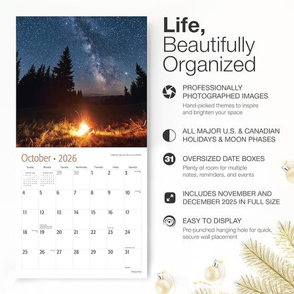 RED EMBER Stargazing 2026 Wall Calendar 12 Month | 12" x 24" Open | Thick & Sturdy Paper | Holiday Gift | Space Calendar 2026