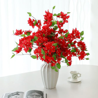 10PCS Bougainvillea Artificial Flowers 30" Silk Fake Bougainvillea Branches Faux Flowers Vines for Home，Garden，Wedding，Party，Indoor and Outdoor，Floral Arrangement and DIY Decor（red）