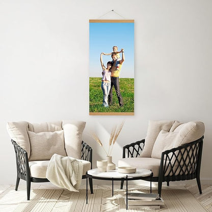SZDHHH Custom Photo Prints with Magnetic Hanger Frame Canvas Poster Prints With Your Photos Personalized Hanging Poster Pictures Wall Art Decor Framed for Home Decor Gifts Keepsakes (40" Lx20 W)
