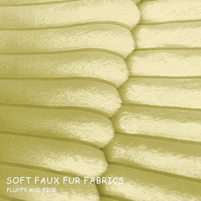 2 Pack 18x18 Pillow Cover Velvet Pillow Covers, Faux Fur Square Throw Pillow Covers for Living Room Decorations Throw Pillow Case, Throw Pillow Cover Cushion Cover for Sofa Bedroom Car, Lemon Yellow