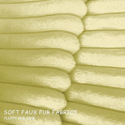 2 Pack 18x18 Pillow Cover Velvet Pillow Covers, Faux Fur Square Throw Pillow Covers for Living Room Decorations Throw Pillow Case, Throw Pillow Cover Cushion Cover for Sofa Bedroom Car, Lemon Yellow