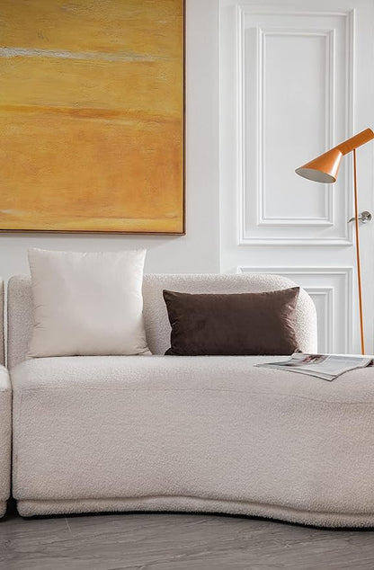 Couch Pillow Covers 16x16 Cream: 2 Pack Cozy Soft Velvet Square Throw Pillow Cases for Farmhouse Home Decor