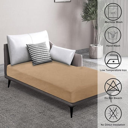 Couch Cover 1 Piece Chaise Lounge Cover Velvet Sectional Couch Cushion Covers Separate L Shape Sofa Slipcovers Furniture Protector for Dogs Pets (Chaise or Sofa 3-Seater, Camel)