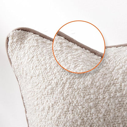 Amazon Basics Boucle Throw Pillow Covers for Couch, Living Room, Home Decor with Hidden Zipper, White, 22×22in, Pack of 2