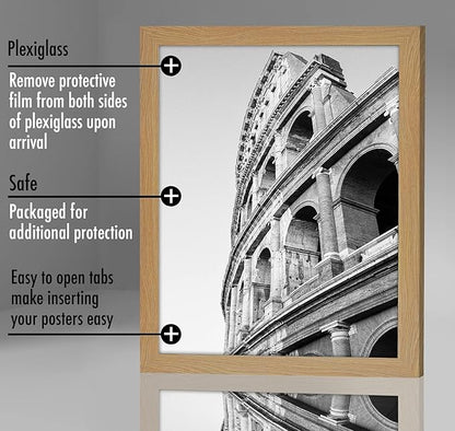 Americanflat 20x24 Picture Frame with Polished Plexiglass - Wide Picture Frames Made of Engineered Wood for Vertical or Horizontal Wall Display - Epic Collection - Pine