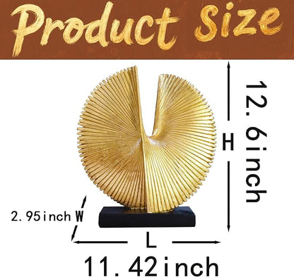 Modern Abstract Round Decorative Sculpture , Dining Living Room Desk Decor,Geometric Home Decor Statues,Shelf Top Decor Aesthetics,making it perfect for placing coffee tables or office shelves,golden