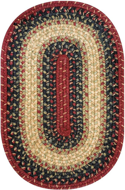 Homespice Highland Jute Braided Oval Placemats, Warm Lodge and Cabin Decor, Set of 6, 13x19 Multicolor Table Mats - Vibrant Colors, Durable, Easy to Clean and Protects Furniture