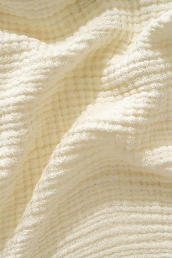 Muslin Blanket - Pure 100% Turkish Cotton Airy Soft Light Versatile Gauze Throw Blanket for Bed, Couch, Sofa (Natural, California King Size (95" x 125" inch))