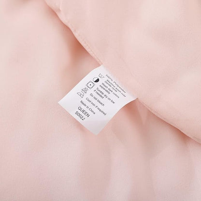 ROSGONIA Oversized King Comforter Blush, 3pcs(1 Comforter & 2 Pillowcases) Lightweight Oversized King Comforter Sets Bedding Blanket Quilts