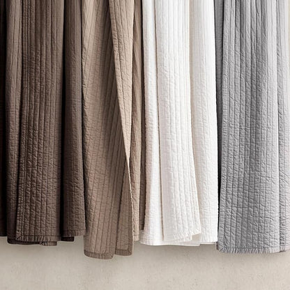 EVERGRACEHOME Cotton Sateen Quilt Set King Size, Pre-Washed Cotton Channel Stitch Coverlet Bedspread, 3 Pieces Lightweight Soft Bedding Sets for All Season, with 2 Pillow Shams, Bright White