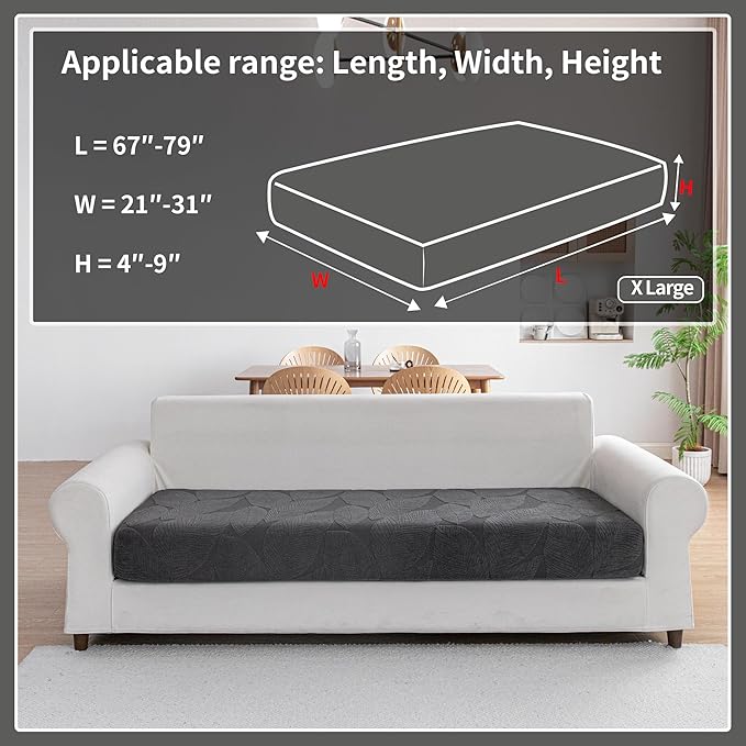 Couch Covers for Sectional Sofa, Washable Stretch Soft Sofa Cushion Covers L Shape Sofa Slipcovers Anti Slip Furniture Decor Protector for Pets (1PC X Large Sofa Cover,Dark Gray)