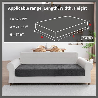 Couch Covers for Sectional Sofa, Washable Stretch Soft Sofa Cushion Covers L Shape Sofa Slipcovers Anti Slip Furniture Decor Protector for Pets (1PC X Large Sofa Cover,Dark Gray)