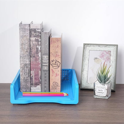 ZZYFGH 6 Pack Turn in Trays for Teachers, Plastic Classroom Paper Organizers, Colorful Storage Baskets for Office, Stackable Office Desktop Document Paper Storage(13.4 * 9.5 * 2.7in)