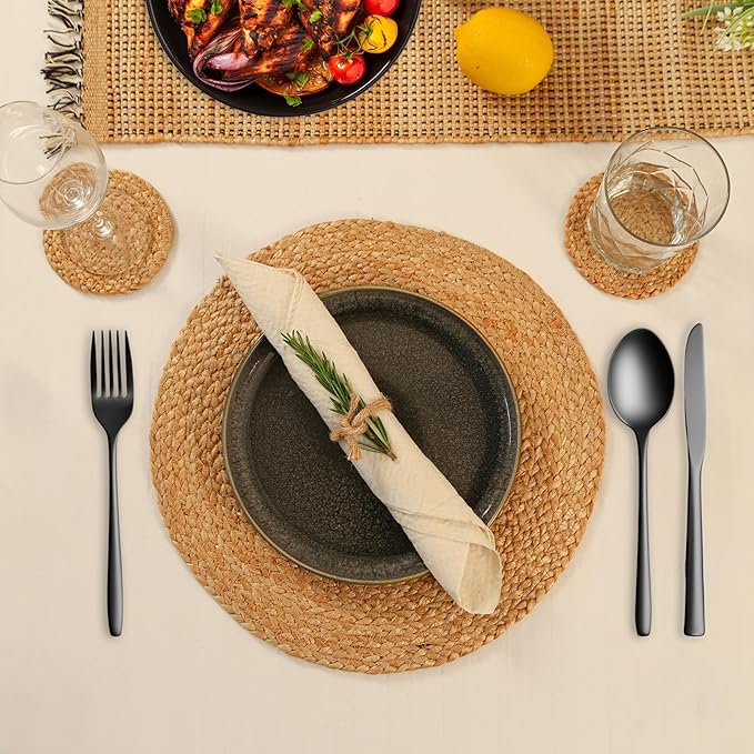 Large Round placemats 13 inch Set of 20, Dining Room Table Placemats', Jute Round Table Mat Centerpiece, Chargers for Dinner Plates Set of 20