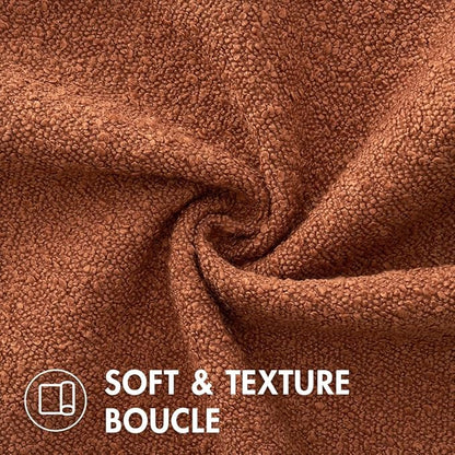 MIULEE 18x18 Inch Decorative Pillow Covers for Couch Bed Set of 2 Textured Boucle Neutral Winter Throw Pillows Rust Accent Solid Cushion Pillowcases Sofa Livingroom Home Decor
