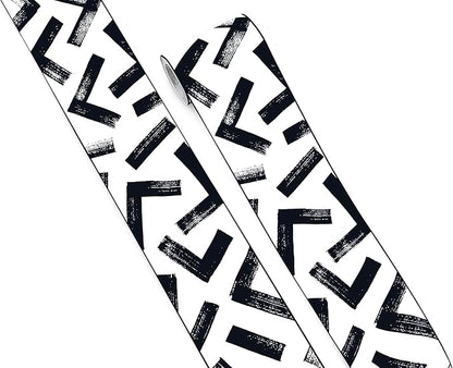 FLFK Black and White Design Wallpaper Border - Peel and Stick Wall Paper, Self Adhesive Removable PVC Borders Sticker, Modern Waterproof Trim for Home Decor, 4" x 240"