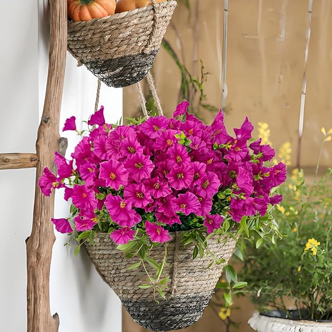 Artificial Silk Flowers for Outdoor Decoration,12 Bundles Faux Flowers Colorful Morning Glory with Eucalyptus Fake Plants Greenery UV Resistant for Outside Front Door Planter Porch Patio Yard