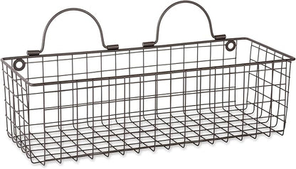 DII Farmhouse Vintage Décor, Wire Wall Basket, Medium, Bronze, 2 Piece