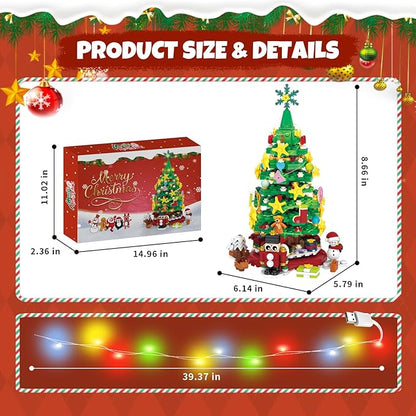 Advent Calendar 2025 Christmas Building Blocks Kit - Christmas Paradise Building Set with LED Light,24 Days Countdown Toys Building Set for Teen Boys Girls Gifts