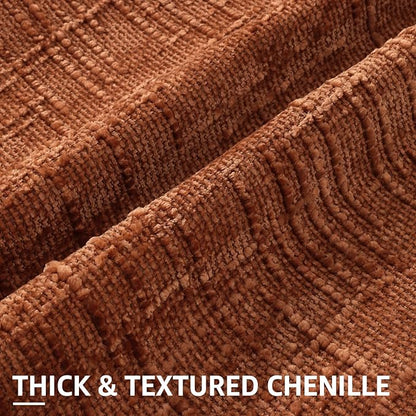 decorUhome Spring Rust Chenille Throw Pillow Covers 18x18 Set of 2 Textured Slubby Couch Pillow Covers Farmhouse Accent Modern Neutral Decorative Pillow Cases for Bed Sofa Living Room