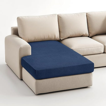 Hokway Stretch Chaise Cover Individual Couch Cushion Slipcovers Reversible Cushion Protector Slipcovers Sofa Cushion Protector Covers (Chaise Cover, Darkblue)