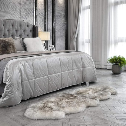 WaySoft New Zealand Sheepskin Area Rug – Genuine Fluffy Wool, Multiple Sizes, Bedroom or Living Room Decor(2ft x 6ft,Wolftip)