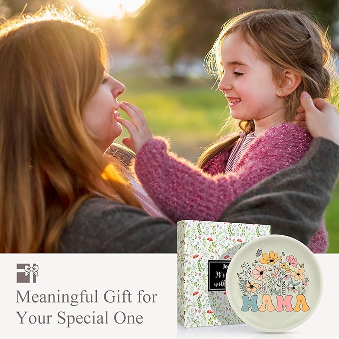 JoycuFF Mama Gifts for Mom Birthday from Daughter, Mother’S Day Mama Trinket Jewelry Dish Tray Ring Holder