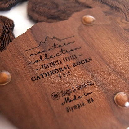 Yosemite National Park Wooden Coasters | El Capitan, Half Dome, Cathedral Rocks, Yosemite Village.