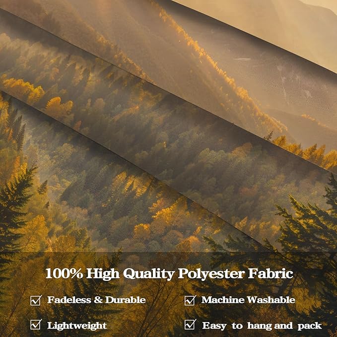 kampdream Landscape Tapestry, Scenery Art Wall Tapestries, Nature Wall Decor for Bedroom Living Room Backdrop Warm Sunset Mountain 44×60 inches