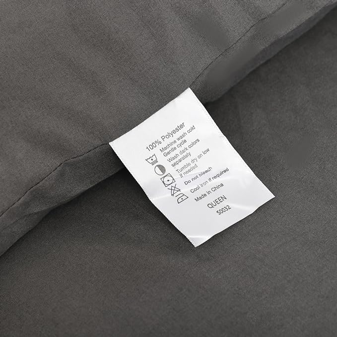 ROSGONIA Oversized King Comforter Charcoal Gray, 3pcs (1 Grey Comforter & 2 Pillowcases), Soft Lightweight Oversized King Size Comforter Sets Bedding