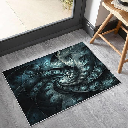 Abstract Swirl Rug 3x4, Washable Psychedelic Spiral Rugs for Living Room Bedroom, Fractal Art Area Rug for Home Decor, Non Slip Backing Floor Carpet with Gripper - 3 x 4 ft