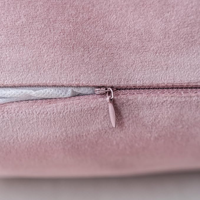 NiNi ALL Decorative Throw Pillow Covers Velvet 14x14 Inch Pack of 2 Dusty Pink Cushion Covers Soft for Couch Sofa Bedroom Living Room Outdoor