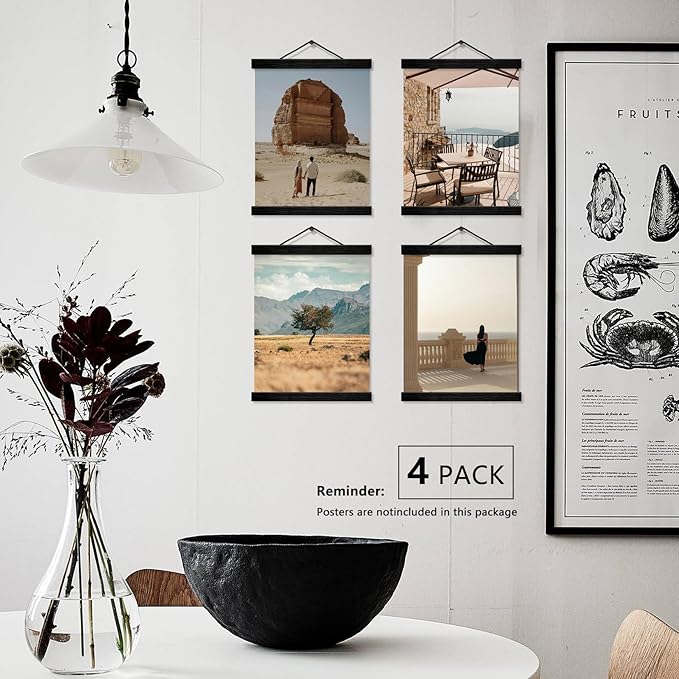 4 Pack Magnetic Picture Frames - 16x20 16x22 16x24 Poster Frame Hanger for Photo Picutre Canvas Artwork Art Print Wall Hanging