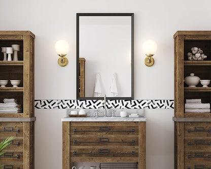 FLFK Black and White Design Wallpaper Border - Peel and Stick Wall Paper, Self Adhesive Removable PVC Borders Sticker, Modern Waterproof Trim for Home Decor, 4" x 240"