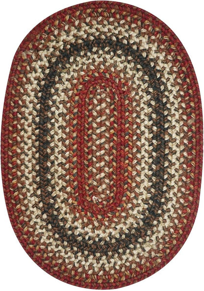 Homespice Chester Jute Braided Placemats, Warm Lodge and Cabin Decor, Set of 4, Red 13x19 Oval Table Mats - Vibrant Colors, Durable, Easy to Clean and Protects Furniture
