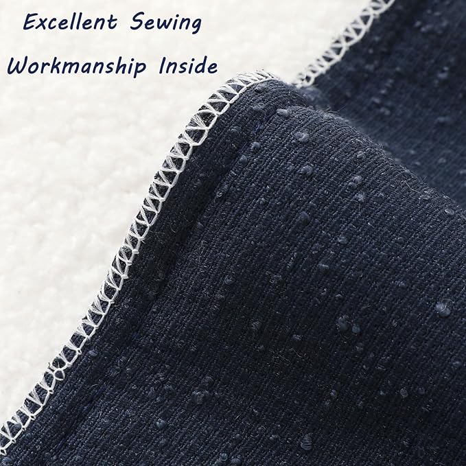 FUTEI Pack of 2 Navy Blue Decorative Throw Pillow Covers 22x22 Inch Soft Cozy Solid Boucle Textured Cushion Case,Modern Home Decor for Couch Bed Living Room