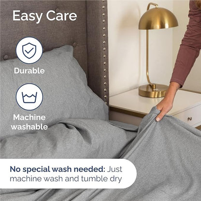 Twin XL Size 3 Piece Sheet Set - Comfy Breathable & Cooling Bed Sheets Set - Hotel Luxury Bedding for Women, Men, Kids, Teens, Boys & Girls - Deep Pockets and Wrinkle Free - Grey (Heathered Sheets)