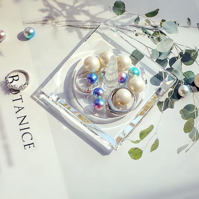 H&D HYALINE & DORA H&D Square Crystal Glass Ring Holder for Jewelry Clear_square1