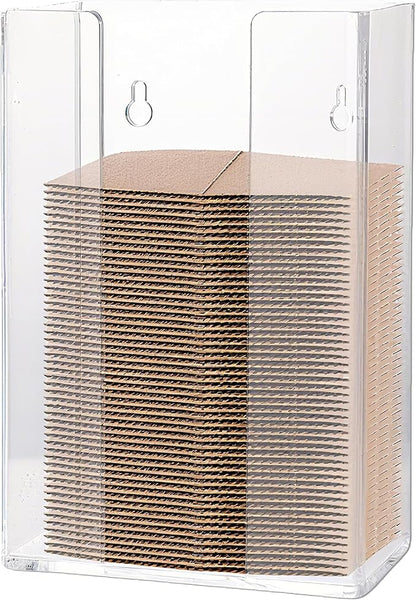 Coffee Cup Sleeve Organizer Rack-Acrylic Coffee Collar Holder Storage for Disposable Kraft Paper Cup Sleeves,Coffee Shop/Home/Kitchen Organization,Countertop or Wall Mount(Clear)