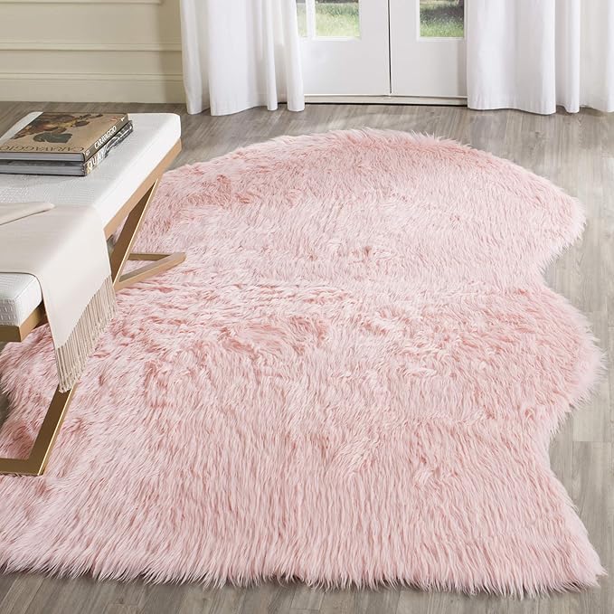 SAFAVIEH Faux Sheep Skin Collection 5' x 8' Grey FSS115D Silken Glam 2.35-inch Thick Area Rug