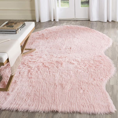 SAFAVIEH Faux Sheep Skin Collection 5' x 8' Grey FSS115D Silken Glam 2.35-inch Thick Area Rug