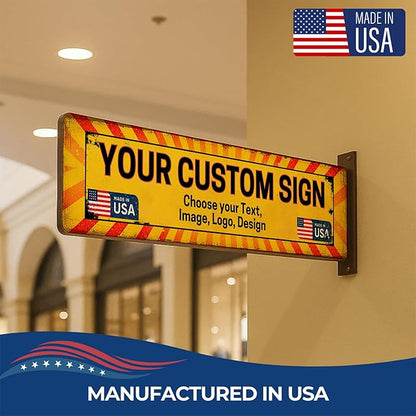 Custom Arrow Metal Sign by DC | Directional Signs for Indoor & Outdoor Use | Personalized Rust-Free Metal Yard Display | Customized Weatherproof Road Arrow Marker | Multiple sizes | Made in USA