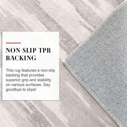 Modern Abstract Runner Rug 2x5, Neutral Light Beige and Grey Washable Entryway Kitchen Non-Slip Soft Hallway Runner Thin Print Faux Wool Carpet for Bedroom Laundry Room Indoor