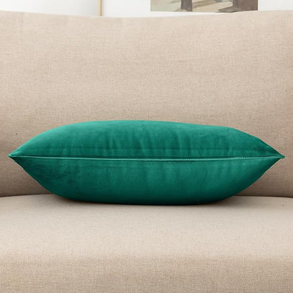 NiNi ALL Decorative Throw Pillow Covers Velvet 12x20 Inch Pack of 2 Teal Cushion Covers Soft for Couch Sofa Bedroom Living Room Outdoor