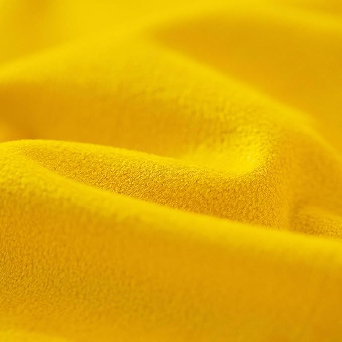 FY FIBER HOUSE Pack of 2 Velvet Throw Pillow Covers Decorative Square Pillowcase Soft Solid Cushion Case for Sofa/Couch Use, 18 x 18 Inch Yellow
