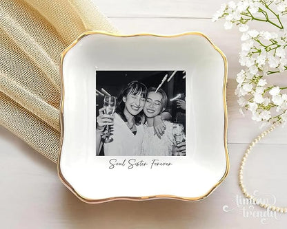 UrbanNEST Personalized Friendship Jewelry Dish, Sister Jewelry Dish, Custom Besties Gifts, Bff Gifts, Friendship Gift, Best Friend Gift for Women, Customized Jewelrys Plate, Birthday, Christmas 1